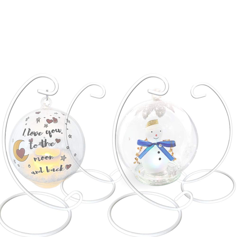 BANBERRY DESIGNS Ornament Display Stands - White Metal - 11