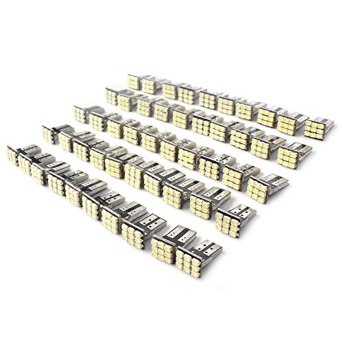 Cninba13 50pcs 12V LED Auto Interior Reading Panel Lights Dome Light Trunk Lights Courtesy Welcome Lights 6500K Super White Universal For Autos