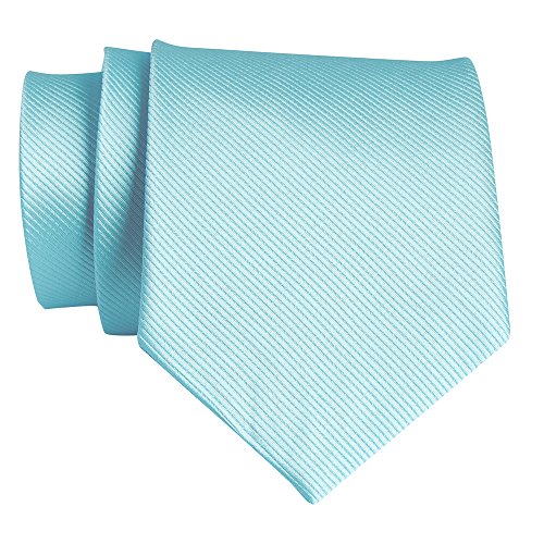 QBSM New Polyester Textile Men's Neckties Solid Color Neck Ties Sky Blue