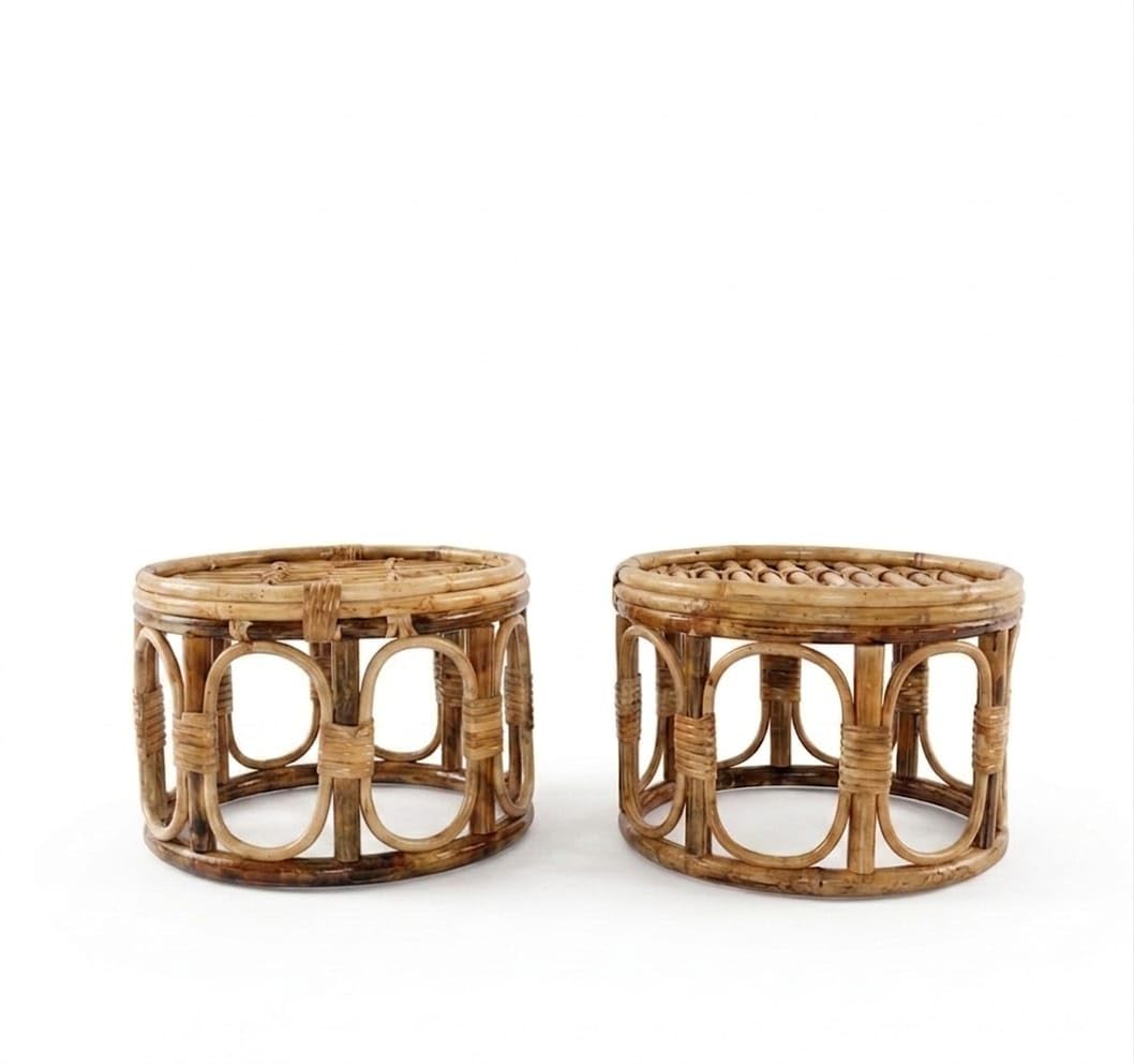 Bamboo Stool Muda | Cane Round Muda for Living Room, Balcony and Garden-image-28