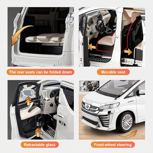 Modelo de Coche Vellfire MPV 1:18 con Sonido y Puertas Automáticas miniatura 7