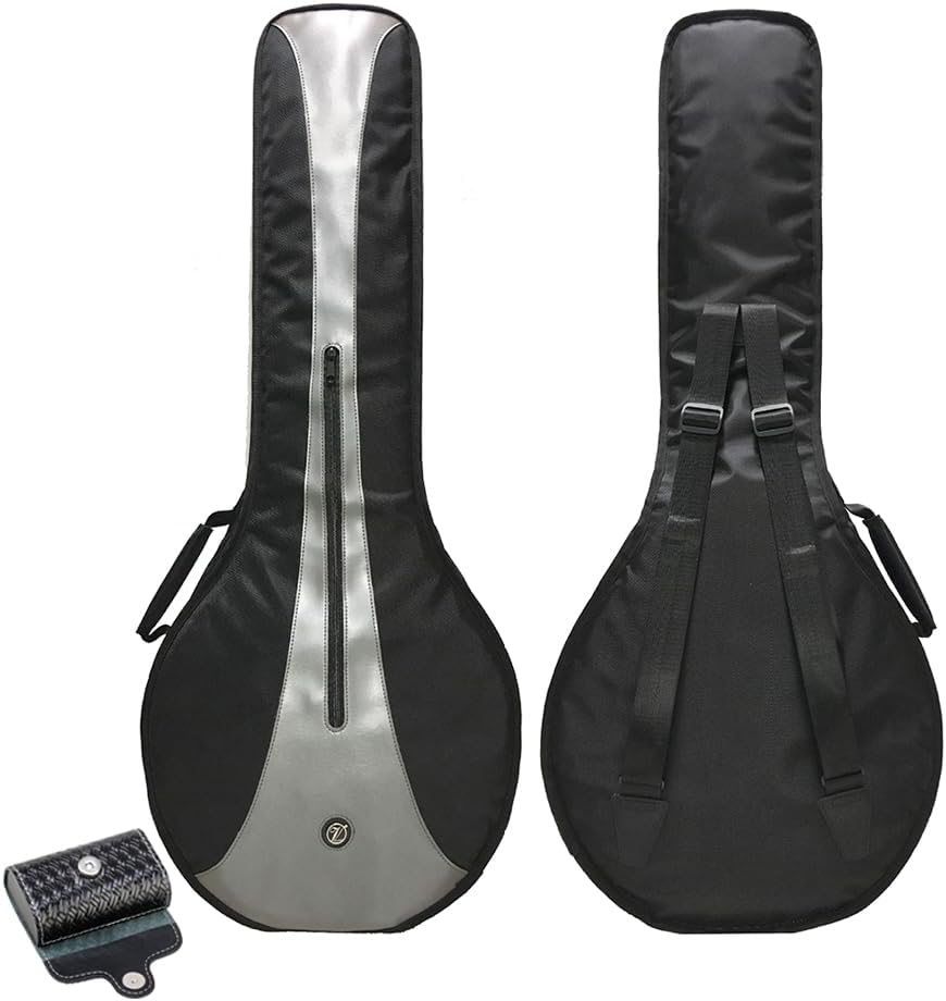 Banjo Case,Banjo Gig Bag,600D Water-resistant Oxford Cloth,Cotton Padded,Backpack Strap,Packed with Banjo Finger Picks Box