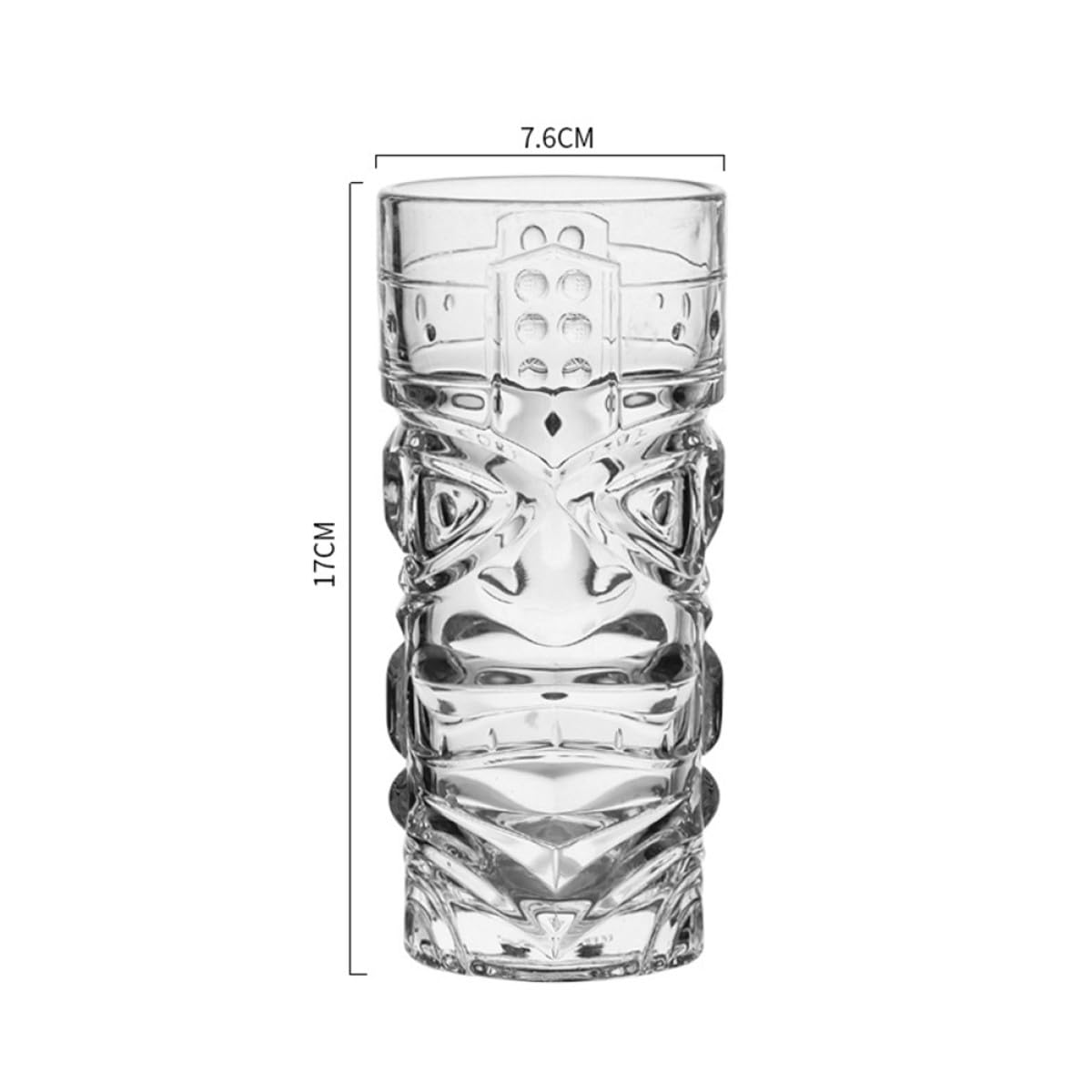Cabilock Set de 2 Vasos de Vidrio Diseño Creativo de Tótem y Rostro, Copas para Vino Decorativas Hogar, Fáciles de Limpiar Estilo Único