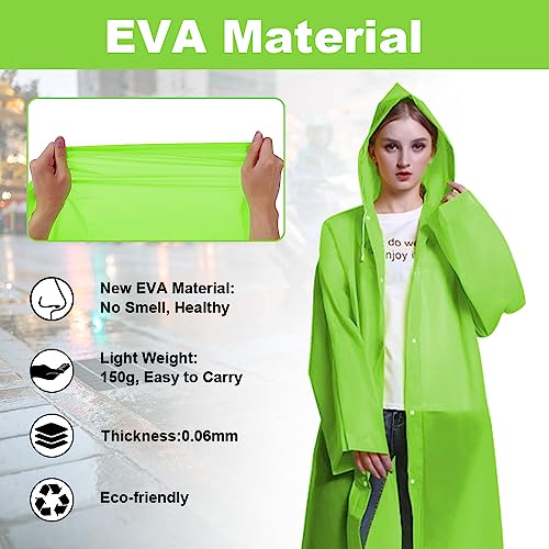 Vicloon Regenponcho, 2 Stück Regenponcho Festival Einweg, Unisex Wiederverwendbar Transparent Regenmantel, PEVA Tragbarer Wasserdicht Regencape, für Reisen, Wandern, Radfahren & Camping