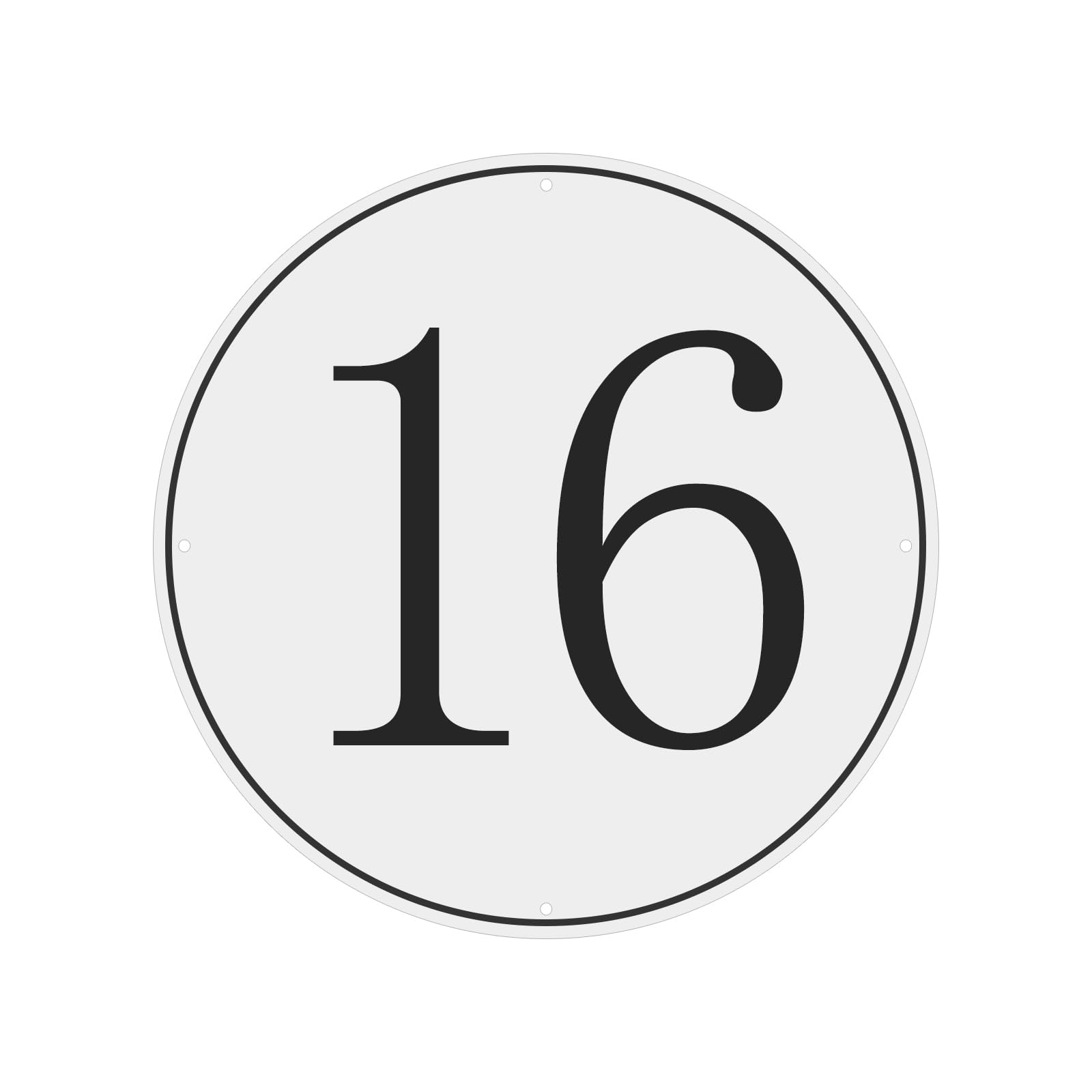 PATIKIL Large Metal Number Sign, 12" Diameter Aluminum Number 16 Sign Plate Area Marker Parking Weather-Resistant Signs for Indoor Outdoor Use