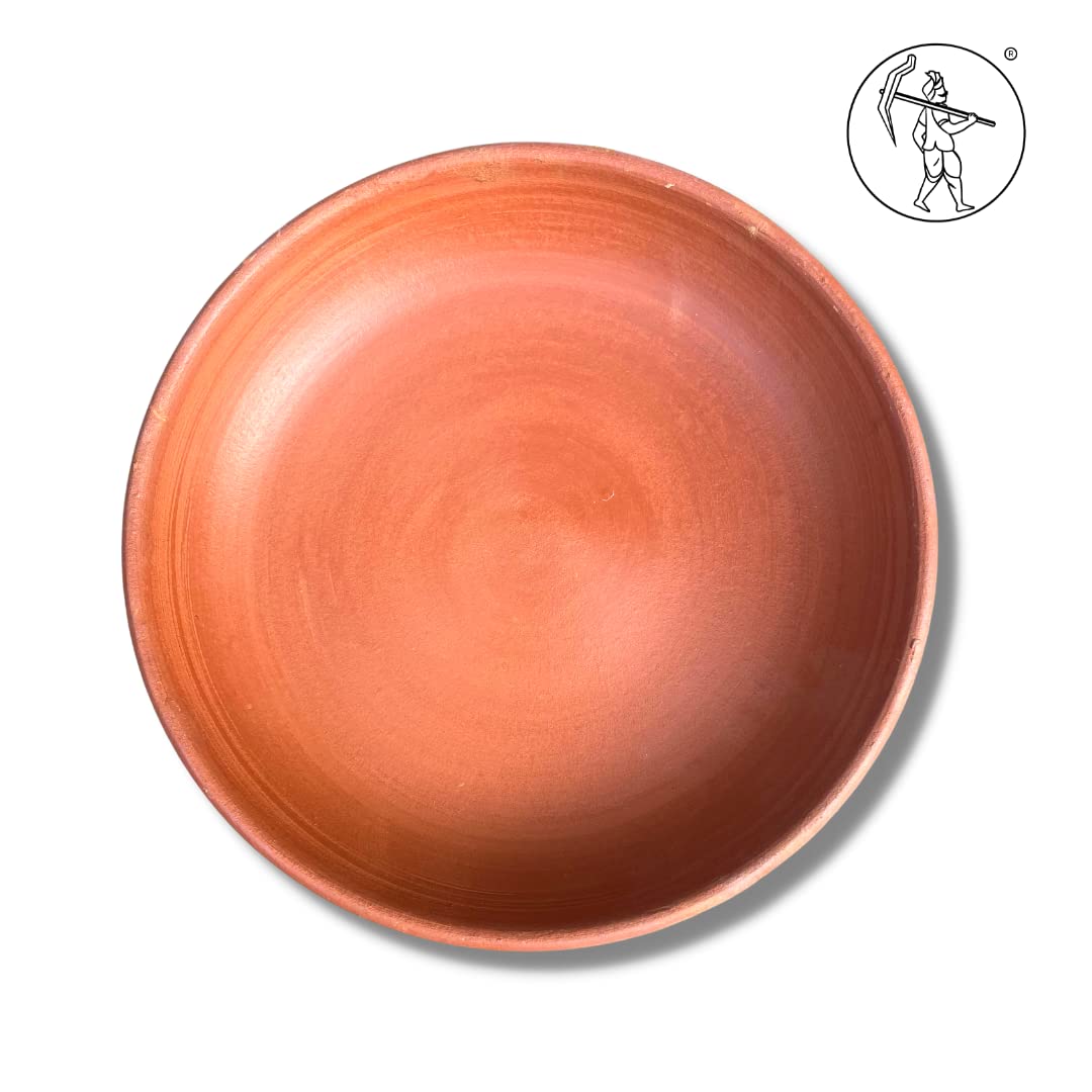 ULAMART Terracotta Clay Dining Plate, Size: 9 Inches Dia, Brown (Pack of 1)