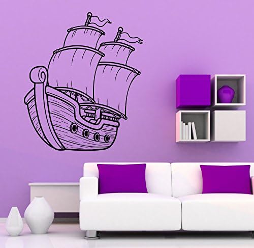 Ship Wall Decal Vinyl Decal Pirate Ship Sticker Murals Sea Boat Ocean Interior Decor (17shp1)