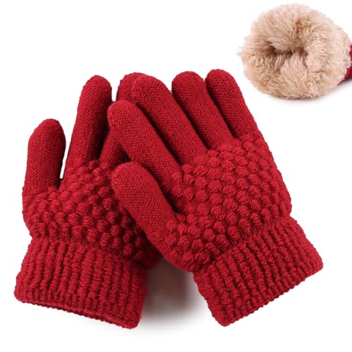 Image of JANGANNSA Cold Weather Kids Gloves Warm Knitted Children Magic Glove With Fleece Lining Winter Gloves For Boys Girls