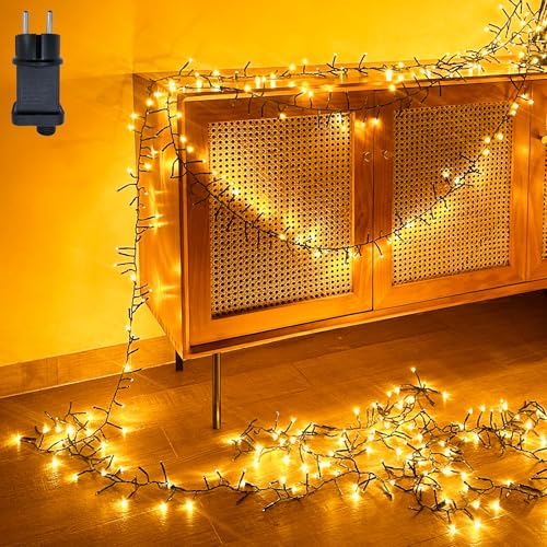 Hopelit Lichterkette Außen, 3m 150 LED Cluster Lichterkette Außen...