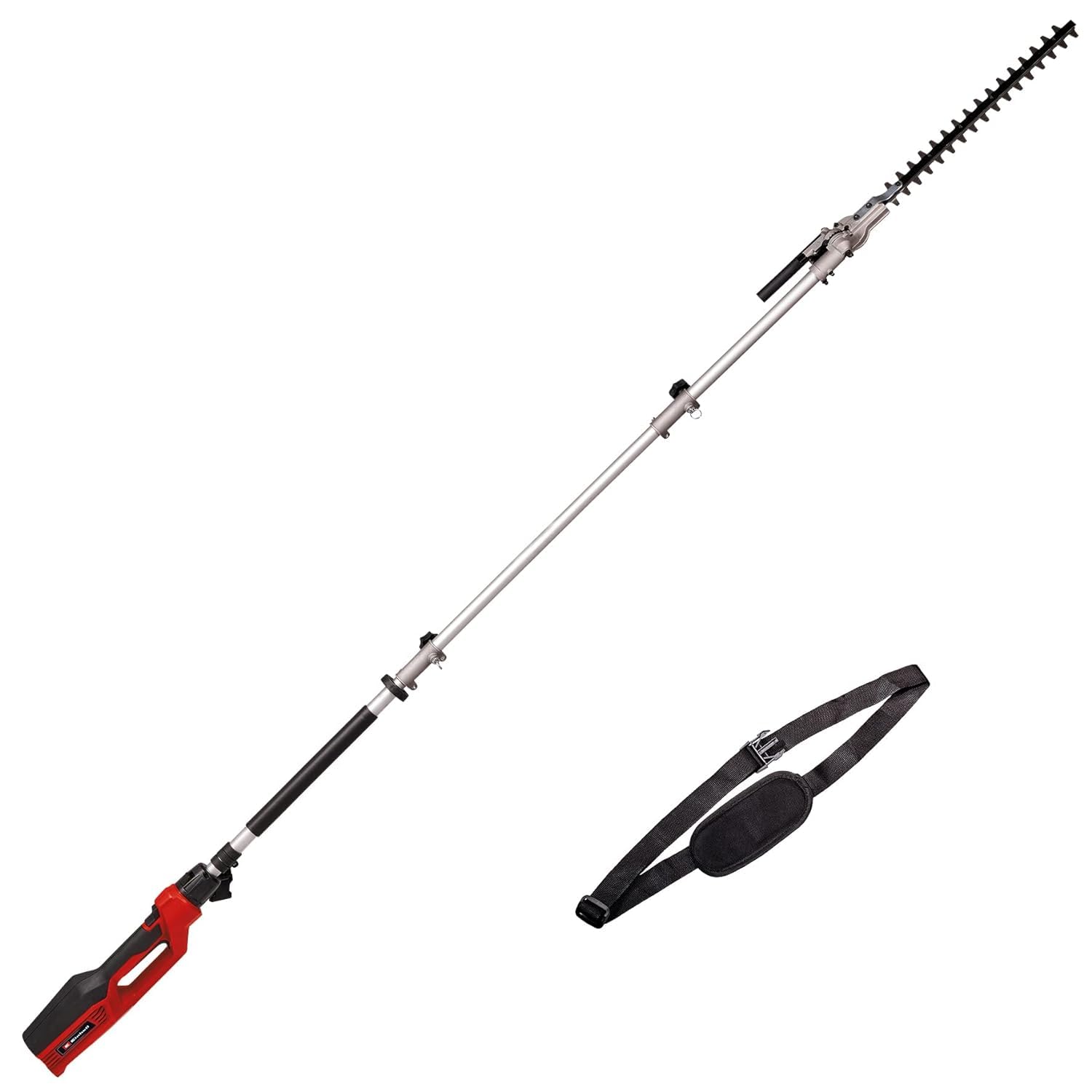 Einhell Elektrische Stab-Heckenschere GC-HH 9046 (900 W, 41,2 cm Schnittlänge, 20 mm Zahnabstand, 1,97 m Reichweite, bis 2,60 m verlängerbar, neigbarer Schneidaufsatz)