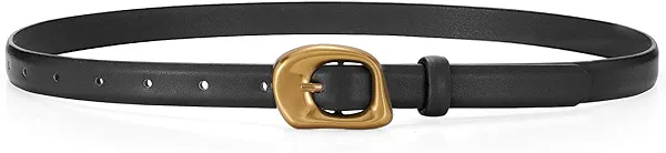 WHIPPY Skinny Women Leather Belt Ladies Thin Waist Belts for Dresses Jeans Pants