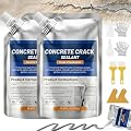 Concrete Crack Filler, Self-Leveling Magic Crack Filler for Concrete, Cement Crack Filler for Driveways, Patio, Sidewalk, Indoor & Outdoor, High Elasticity and Quick-Drying-(2PCS, 2.21LB)