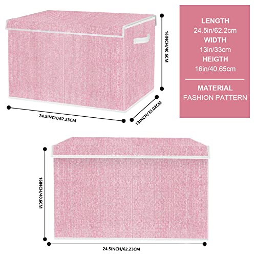 Homyfort Large Toy Box Chest For Girls, Kids Toy Bin Storage Organizer With Lid For Babies,Toddlers,Nursery,Playroom (Pink) #TOP2