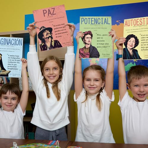 gisgfim Pôster do mês da herança hispânica em inglês espanhol, decoração do mês da herança hispânica