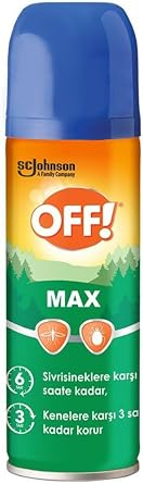 Off! Sinekkovar Sprey Max 100 Ml 6 Saate Kadar Etki