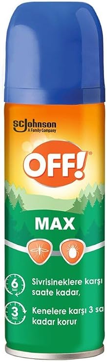 Off! Sinekkovar Sprey Max 100 Ml 6 Saate Kadar Etki