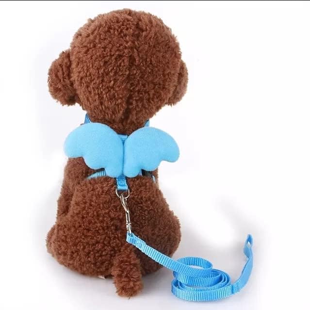 Miniatura 7 de Accesorios para mascotas, correas a juego, juego de arnés de alas de ángel. Gatos, perros, conejos, hámsteres. Chaleco de malla ajustable con correa
