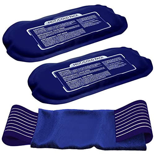 Ice Pack 2 Reusable Hot and Cold Ice Packs for Injuries Joint Pain Muscle Soreness and Body Inflammation - Reusable Gel Wraps - Adjustable & Flexible for Knees Back Shoulders Arms and Legs