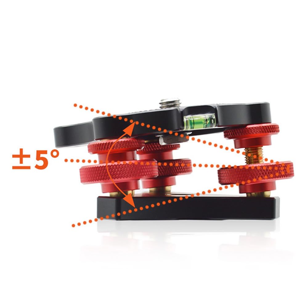 Camera Leveler Statief Leveling Base, Aluminium 3 Axis Leveler, Ingebouwde Waterpas voor Camera's, Statiefkop Leveling Base voor Macrofotografie Camera Leveler Statief Leveling Base, Aluminium 3 Axis Leveler, Ingebouwde Waterpas voor Camera's, Statiefkop Leveling Base voor Macrofotografie