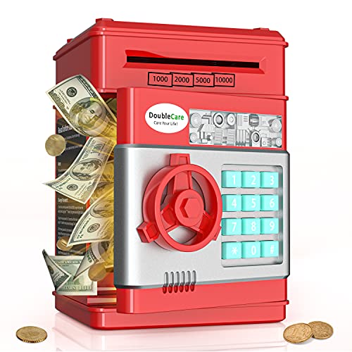 Alcancía de Gran Regalo para niños, alcancía electrónica, Mini cajero automático, Caja de Monedas electrónica para niños, Ahorro de Dinero en Papel, contraseña, Banco de Monedas Cover