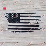 6'' Black USA American Flag Decal Sticker Car Vinyl die Cut no bkgrd Distressed