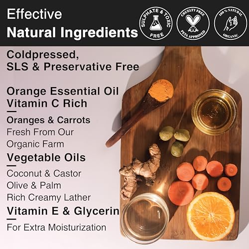 Image of Soulflower Orange Carrot Handmade Soap 100% Natural, Cold-Processed Bath Bar with Essential Oils for Brightening Skin Tone, 150g (Pack of 2)