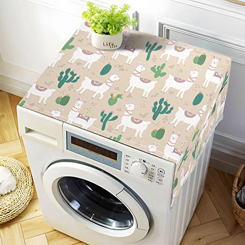 American Flag Desert Camouflage Washer Dryer Cover, Washing Machine Refrigerator Dustproof Protective Covers with Storage Pockets for Top Load Machine, 51.2 x 22 inches