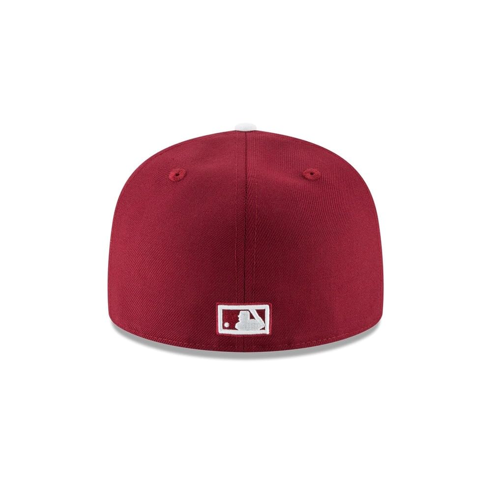New Era MLB 59FIFTY Philadelphia Phillies Maroon Team Color Cooperstown Authentic Collection Fitted On Field Baseball Cap Hat