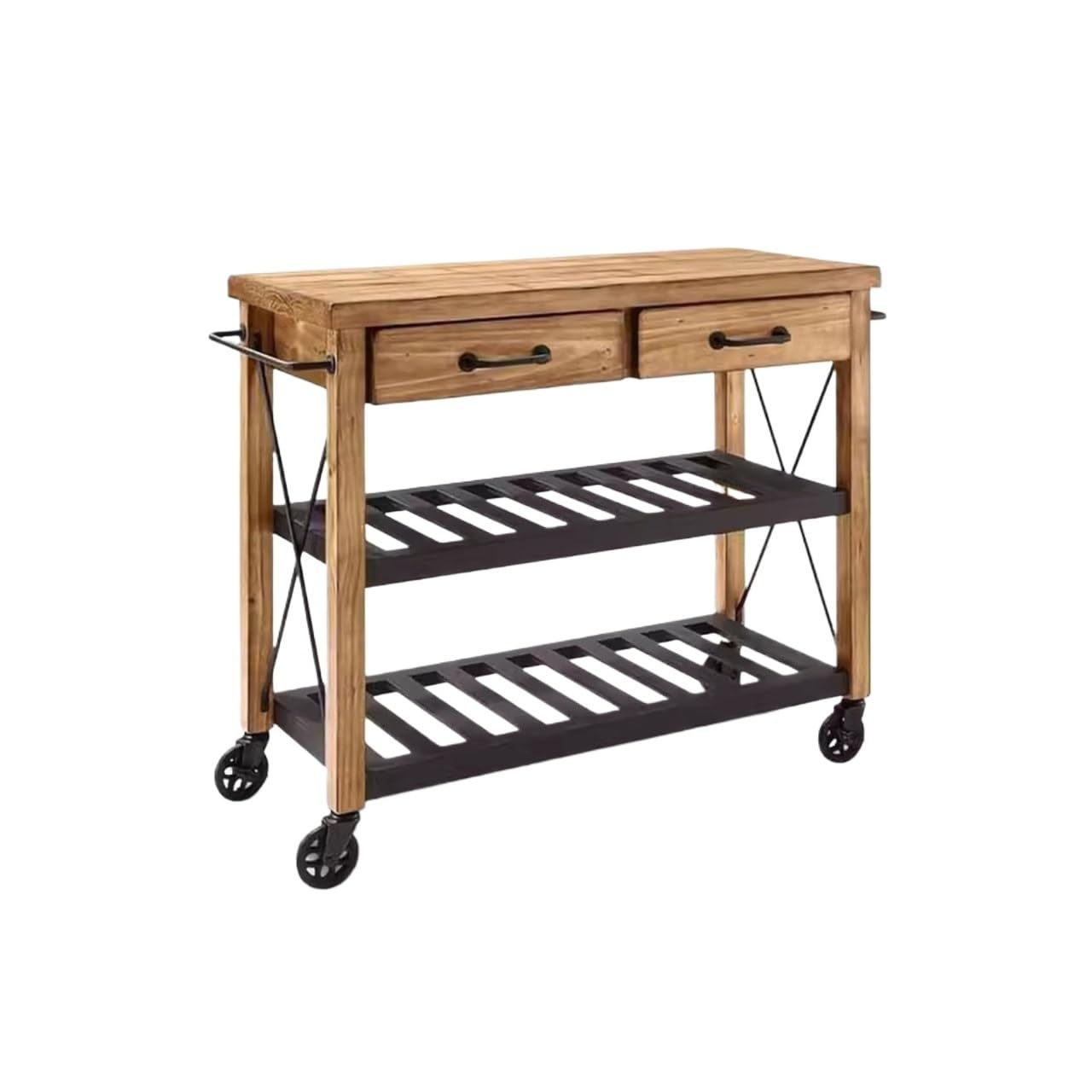 Fzl02068lm One Color Serving Trolleys Mobile Island Dining Car Side Cabinet Kitchen Preparation Operation And Cooking Table Organization