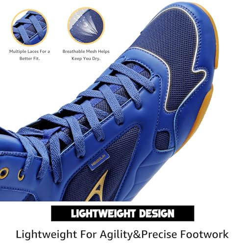 ASHION Men Wrestling Shoes Boxing Shoes High Top Fitness Sneakers Zero Drop Sole3