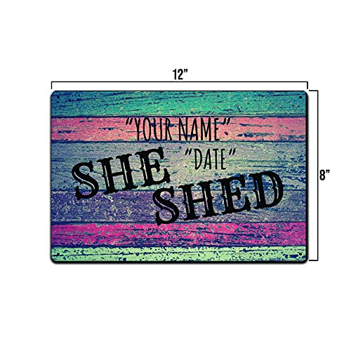 Custom Personal Gift Tin Sign | Add Your Own Custom Name | Personalize Sign for a Friend, Family or Co-worker | Makes a Great Gift | Aluminum Metal Tin Sign 12” x 8” | She Shed Sign Personalized - Custom Diva Den Sign - Women Cave Signs Make Great Gifts for Home Patio Kitchen Man Cave, Garage Metal Sign Decor | 8 x 12 In. - Image 4