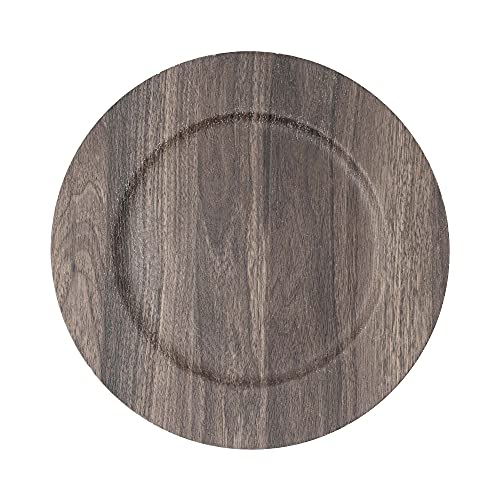 Platos de plástico con acabado madera faux, set x12, 13 pulgadas miniatura 1