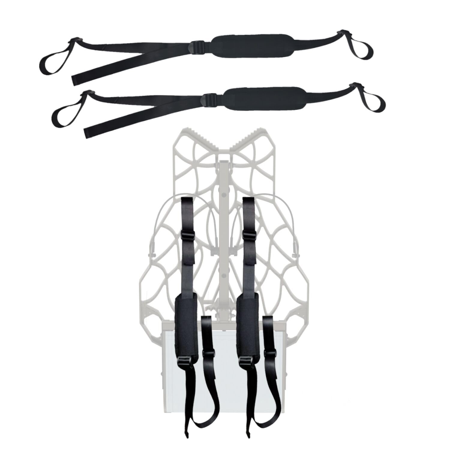 Otomitake Tree Stand Backpack Straps Treestand Carrying Shoulder Strap Climbing Tree Stand Transport System Deer Hunting Accessories Lightweight Black