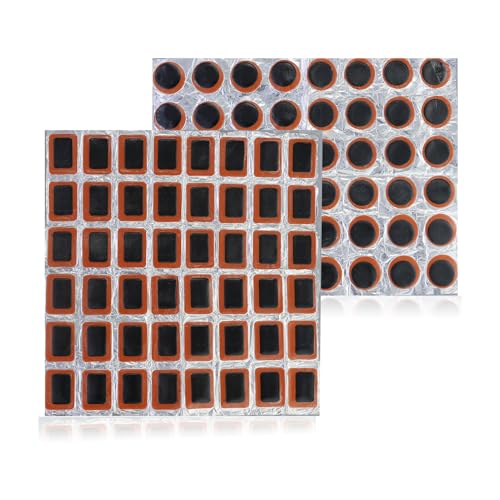 96 parches cuadrados y redondos para neumáticos de bicicleta, juego de parches de 25 mm para bicicleta, kit de reparación de cámara de bicicleta, kit de reparación de neumáticos de bicicleta