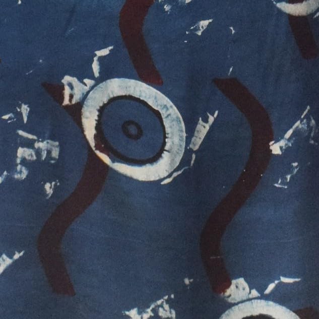 Image of Ethnics of Kutch Womens's Ajrakh Modal Silk Natural Dye Hand Block Print Unstitched Kurta Fabric