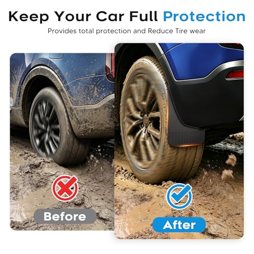 Image of Sunsdrew Mud Flap for 2020-2026 Kia Telluride Accessories - 4PCS Front & Rear Splash Guards - No-Drilling All Weather Exterior Mud Guards
