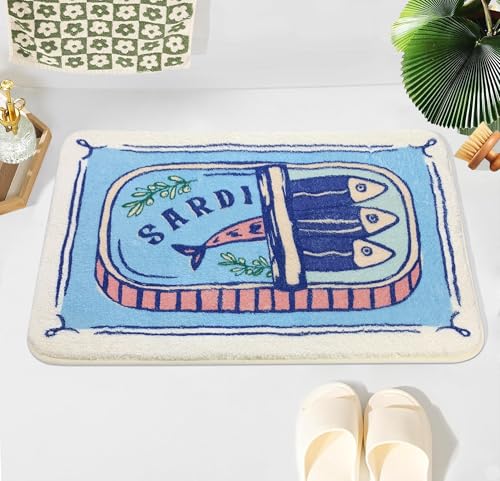 SHIYUE Sardine Can Bath Mat Sky Blue