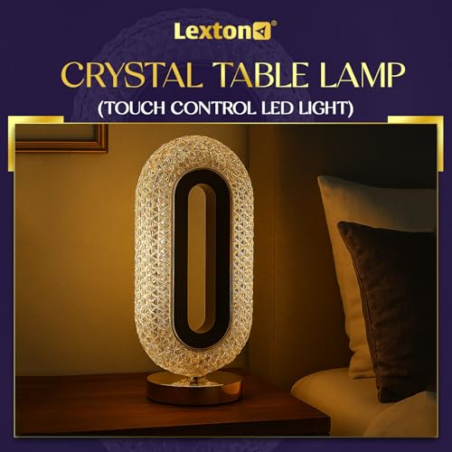 Image of Lexton Crystal Lamp with Touch Control LED Light | Color Changing, Adjustable Brightness, USB Charging, Portable, Night Desk Lamp for Bedroom, Living Room, Study, Decoration, GIF | (Pack of 1)