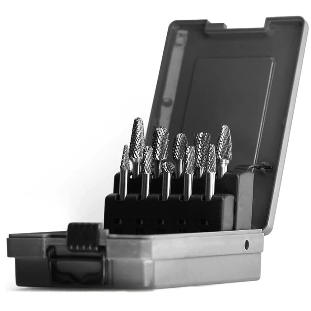 aTourer Tungsten Carbide Burr Set Rotary File Rasp Bit 1/4 Shank for Die Grinder Cutting Tool Metal Woodworking Drilling Carving Polishing Milling