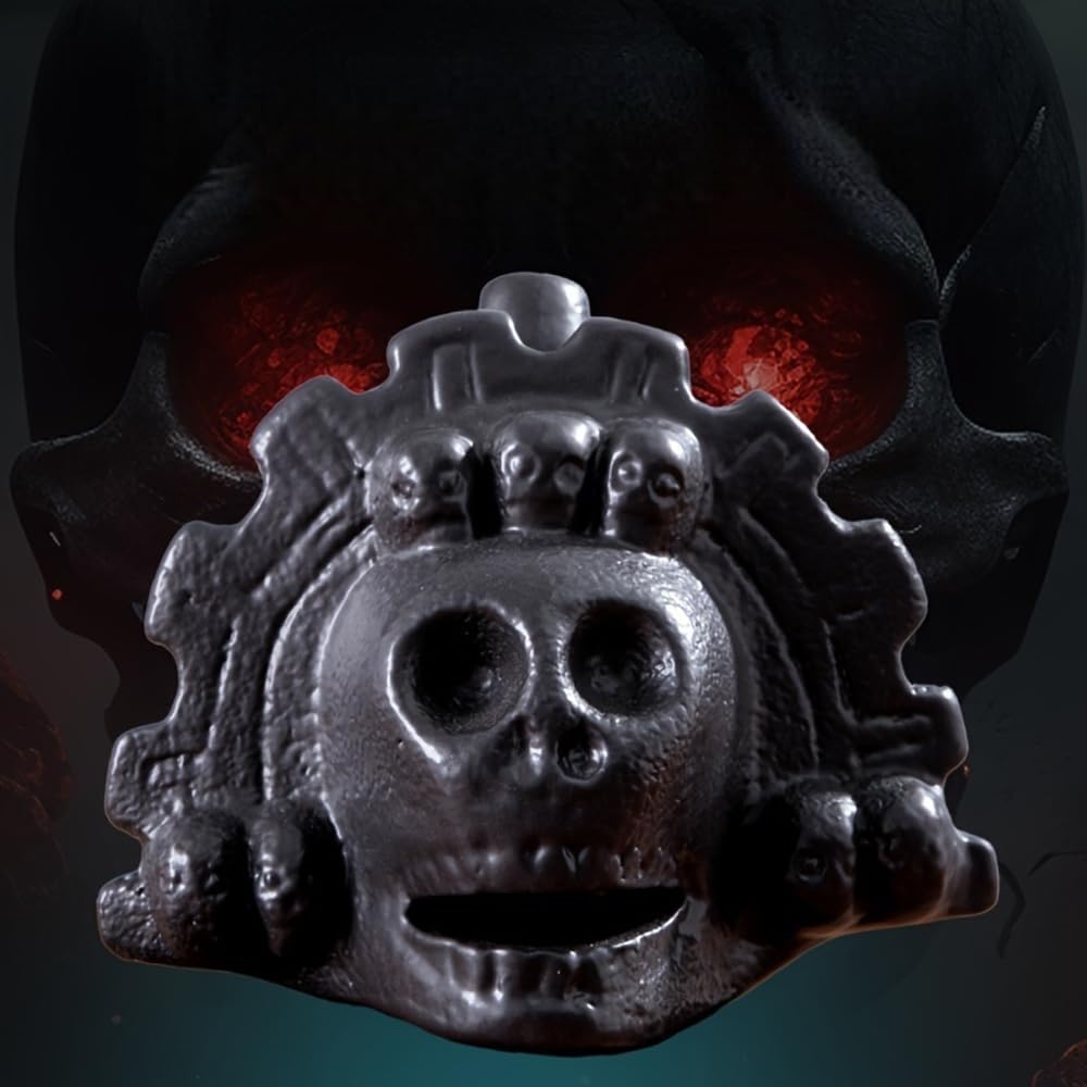 Aztec Death Whistle – Handcrafted Ceramic Skull Whistle for Terrifying Screams, Perfect for Halloween & Dia De Los Muertos – Authentic Aztec Whistle (Black