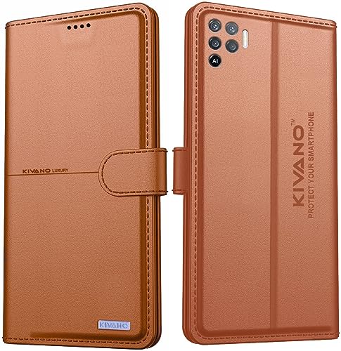 Image of KIVANO Compatible with Oppo F19 Pro 4G Flip Cover | Leather Finish | Inside Pockets & Inbuilt Stand | Shockproof Wallet Style Magnetic Closure Back Cover Case