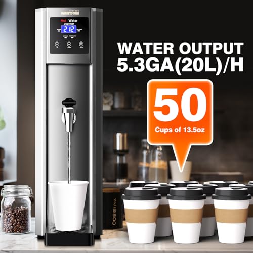 Image of WantJoin Commercial Hot Water Dispenser - Electric Water Boiler, 10min Quick Heating Temperature Control 32F-212F for Coffee Boba Tea Shop Office 20L(5.2GAL) /H