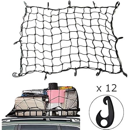 Amazon カーゴネット 車用 トランクネットト ツーリングネット ラゲッジネット 天井ルーフネットトランクネッ 荷物落下防止 4年安心サービス 90 1cm キャリアアクセサリ 車 バイク