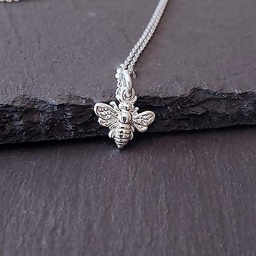 Miniatura 2 de Sterling Silver Tiny Bee Charm Necklace, 18"
