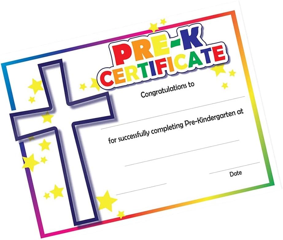 Faith-Based Pre-K Certificates, Graduation Accessories, Set of 30