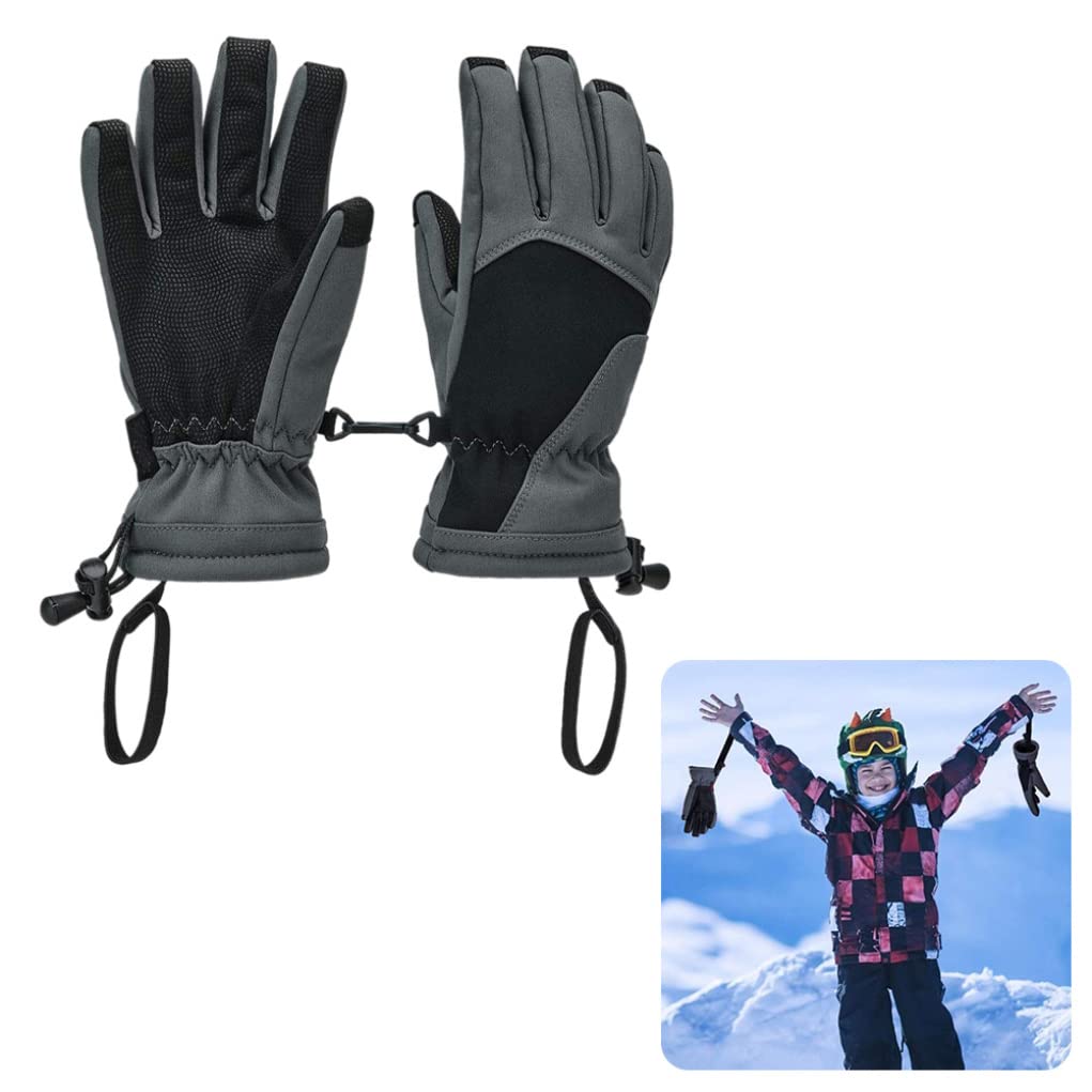 Rękawiczki, Rękawiczki Termiczne, Zimowe Rękawiczki Termiczne, Dziecięce Rękawiczki Narciarskie Wiatroodporne Zimowe Snowboardowe Izolowane Termicznie Rękawiczki Śniegowe Różowe S/m