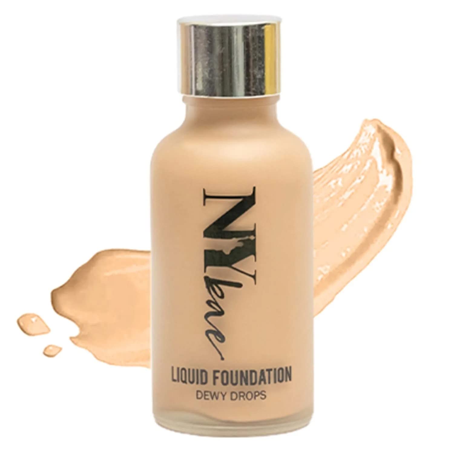NY Bae Dewy Drops Liquid Foundation Latte, 30 ml, Natural Finish, Full Coverage, Smooth & Light, Easily Blendable, Long Lasting, Water Resistant