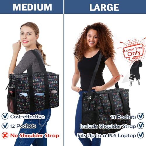Image of Nurse Bags for Work Nursing Bag Multiple Pockets Waterproof Organizing Zip Top Clinical Bag for Nursing Students Home Health