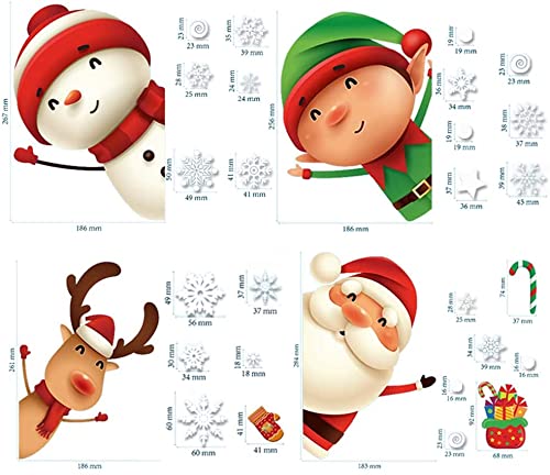 AMDX 82 adesivi natalizi per finestre, fiocchi di