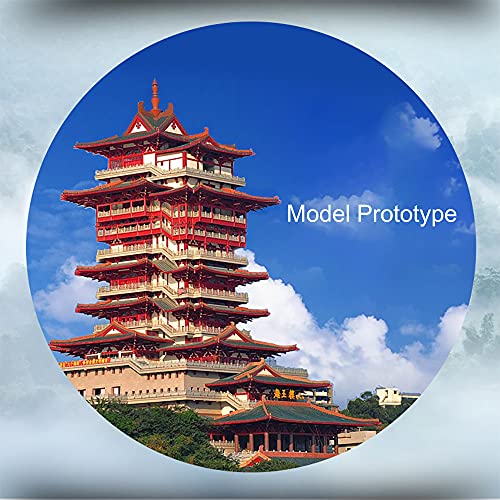 Piececool 3D Metal Puzzle for Adults, Yuewang Tower Metal Model Kits, Chinese Architecture Building Kits Brain Teaser DIY Craft Puzzle Toys Gifts for Teens Boys, 298 Pcs